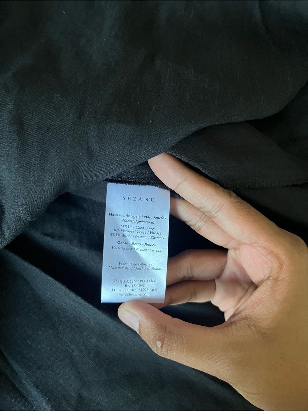 Sezane Black JUPE COURTE MERALIE linen blend twee academia Mini Pleated Skirt - Picture 5 of 13